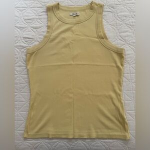 Madewell Supima Rib Cutaway Tank Yellow